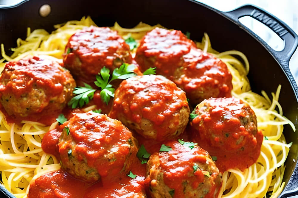 Turkey Meatballs and Spaghetti Squash
